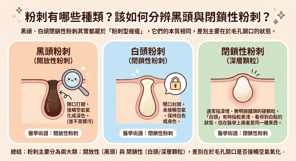 粉刺有哪些種類?