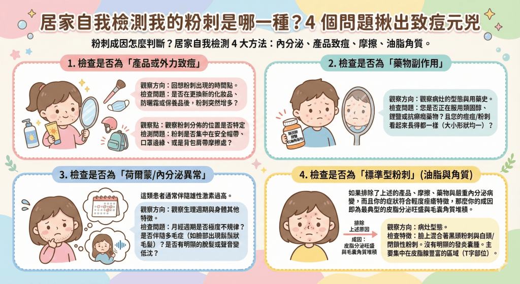 居家自我檢測粉刺是哪一種
